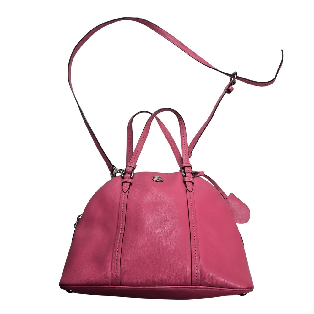 Coach Cora Domed Satchel Women Medium Pink Fair Saffiano Leather F25671 - Picture 11 of 11